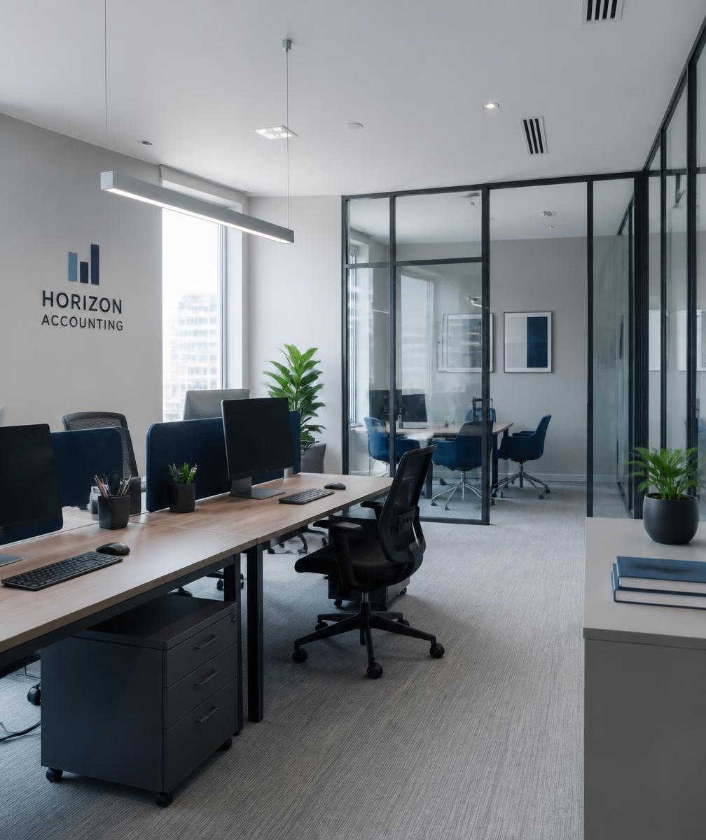 Nowoczesne wnętrze biura rachunkowego Perfect Office